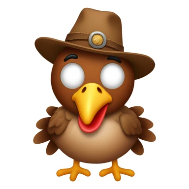 Turkey wearing cowboy hat sticker