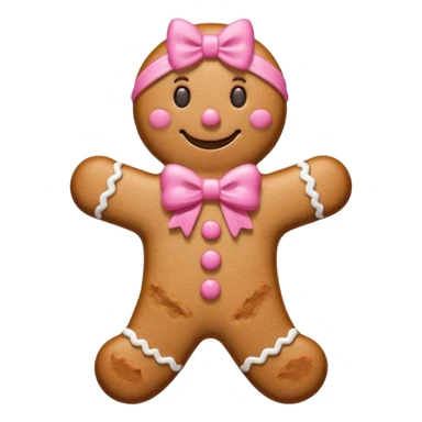 Make a gingerbread wear a pink bow sticker