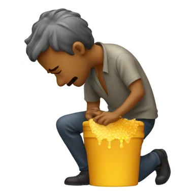 man vomiting honey sticker