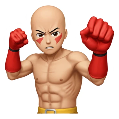 Angry Saitama with his red giant hand punching (front) sticker