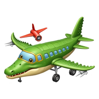 Cocodrilo funcionado con avión sticker