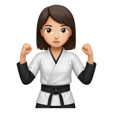 Karate Brunette girl whit brown or black belt sticker