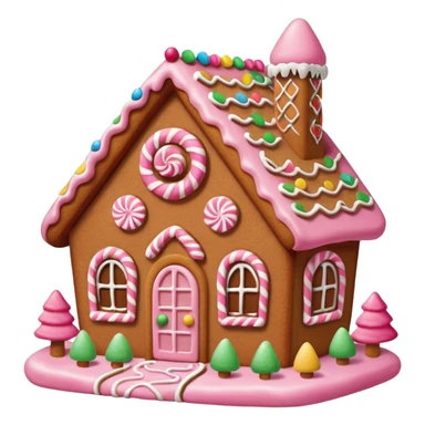 Gingerbread house pink sticker