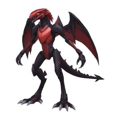  Cool Edgy Black Red Digimon-Fakemon-Raptor-Genesect-Reptile full body sticker
