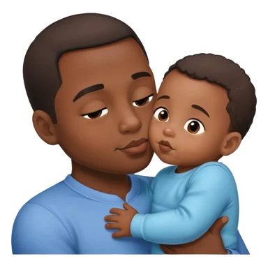 Black Baby kissing dad on cheek sticker
