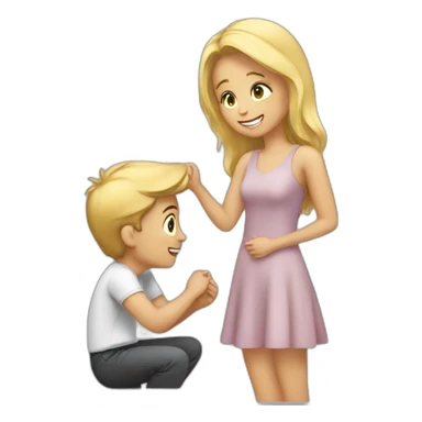 Boy proposing to a blonde girl sticker
