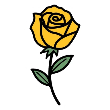 yellow rose flower sticker