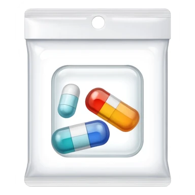 medicine packet with visible pills sticker