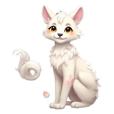 Full body Kawaii bright fantasy ethereal anthro fursona animal sticker