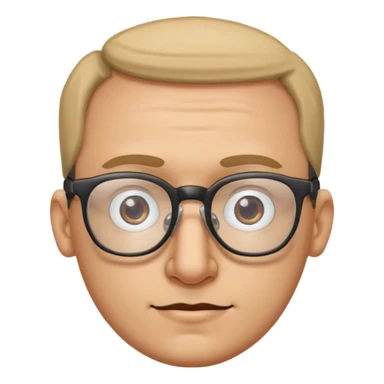 Emoli hombre con lentes mucha frente y nariz grande sticker