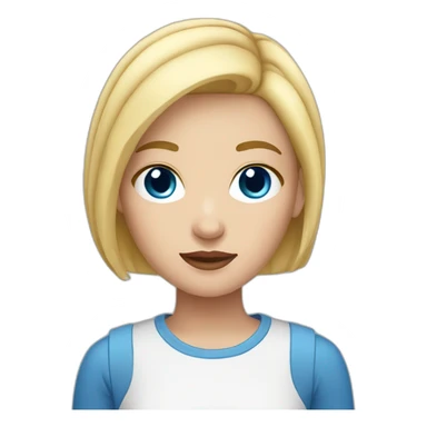 teenage girl with blue eyes and short blonde hair sticker