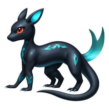 Shiny Salandit-Umbreon-Quilava-Fakémon-hybrid-creature (full body)  sticker