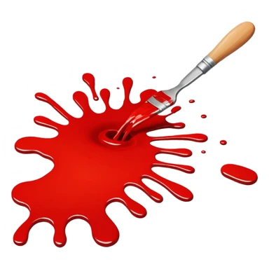 paint splatter, spilled paint, red color. sticker