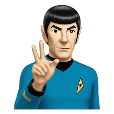 Spock with the Vulcan salute with Starfleet blue uniform (Star Trek) sticker