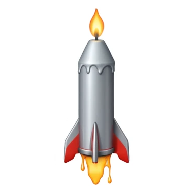 THe candle emoji on a 45* rocket sticker