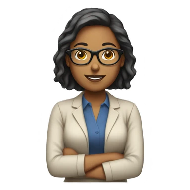 female teacher with glasses sticker