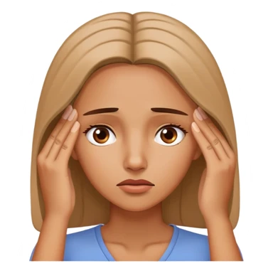 Woman with hand touching forehead, looking confused and worried sticker