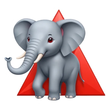 Red triangle with elephant  sticker
