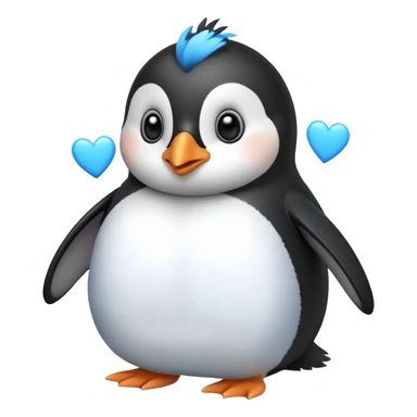loving cute penguin whit blue hearts around him sticker