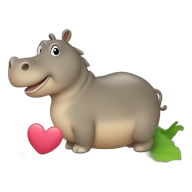 Chat sur un hippopotame avec des cœur sticker