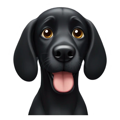 black dog with floppy ears sticker