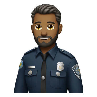 A bearded cop in a pony tail sticker