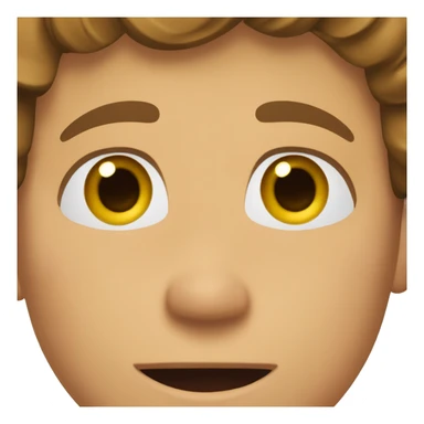 a boy with pronounced skin and short, wavy, brown hair with eyes like money and his hands on his ears, showing surprise sticker