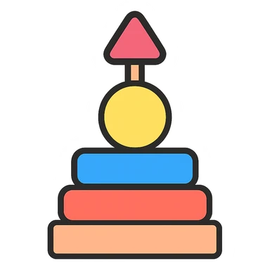 basic geometric toy, vibrant colors, no face, color outline icon style sticker