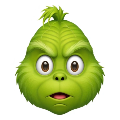Grinch emoji with surprised face sticker