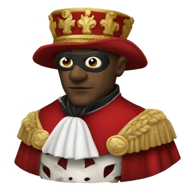 Baron with mask wearing red sticker