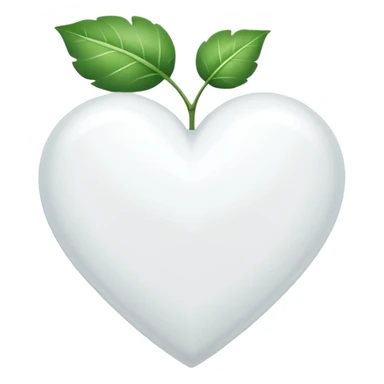 white heart with a leaf motif sticker