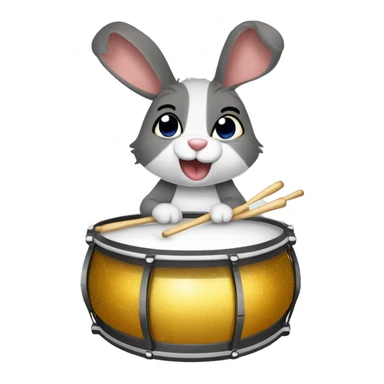 Ein Kaninchen das die Zunge rausstreckt im Cartoon Stil mit Glitzer drumrum sticker