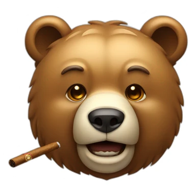 Bear head with a lighted cigar sticker