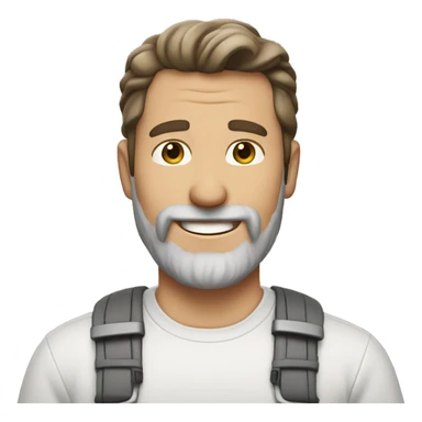 White man, 45 years old, Short brown hair, salt and pepper beard, smiling, handy man sticker