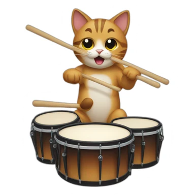 cat drumming sticker