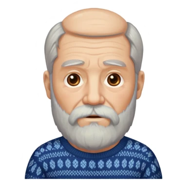 long bearded elderly man sweater sticker