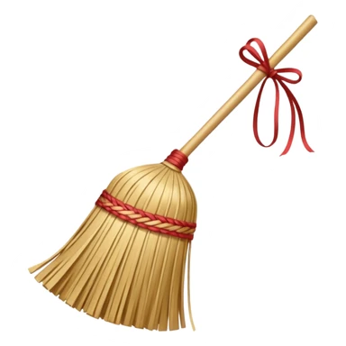 Asian straw broom sticker