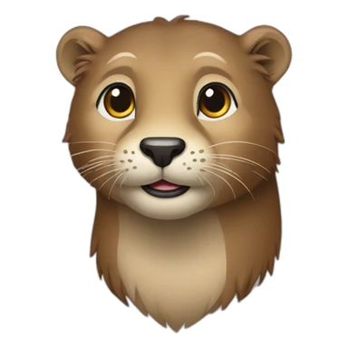 Loutre sur un lion sticker