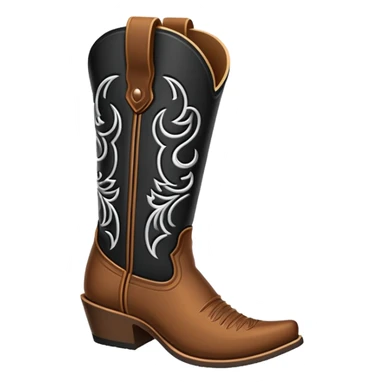 black outline of a cow boy boot sticker