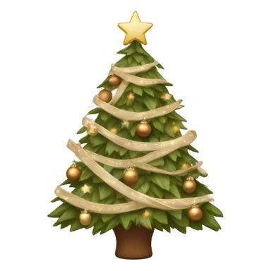 brown beige christmas tree sticker