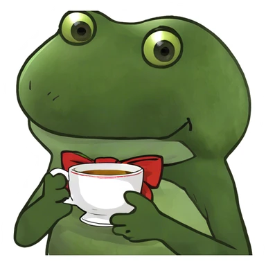 Cute tea cup with  sticker