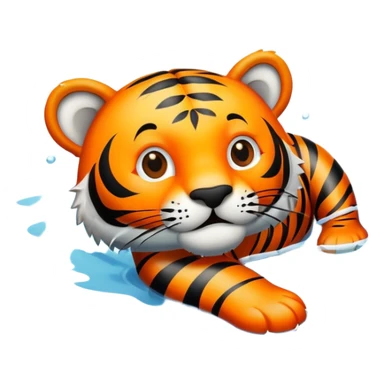 Tiger swimming in water sticker