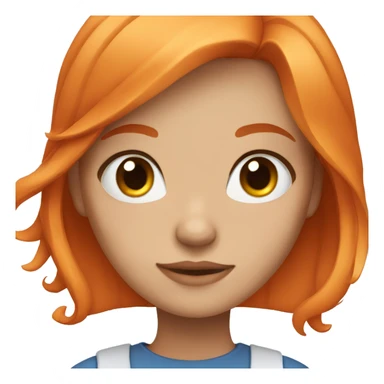 Girl with shoulder length orange hair and blue eyes sticker