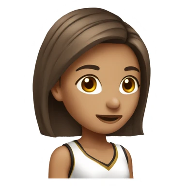 brown straight hair cheerleader girl sticker