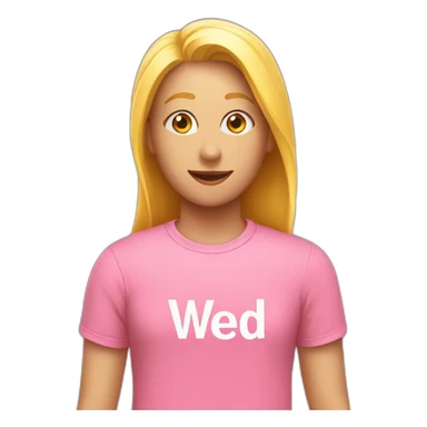 pink tshirt with "WED" written on it sticker