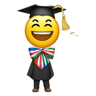 Emoji de una mascota de la universidad celebrando con banderas y confeti sticker