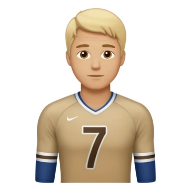blonde man Number 7 Printed Athlete sticker