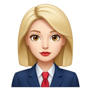 Put-together business woman, super pretty, average size, glam, navy suit sticker