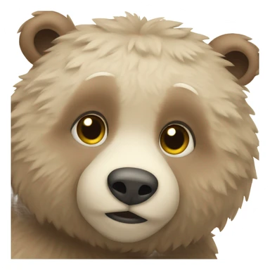 pale brown fluffy fat bear cub sticker