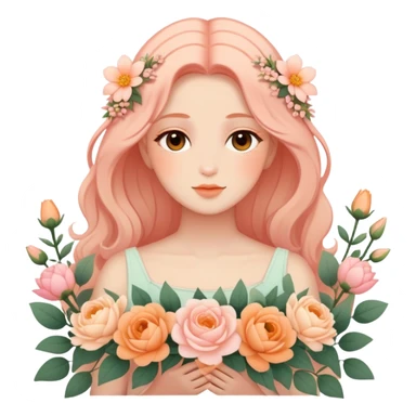 Divine Romantic warm-colored pastel lush aesthetic sticker